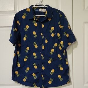 Old Navy Pineapple  Casual Button Down Shirt Vacation Vibes